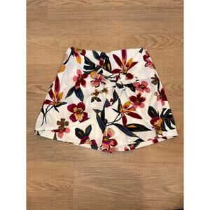 Lea & Viola wrap waist floral shorts cotton & linen blend size XS